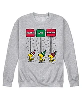 Airwaves Men's Peanuts Woodstock Merry and Bright Long Sleeve Fleece