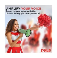 Pyle Portable Megaphone with Siren, 20 Watt Power, Aux Input for MP3, Automatic Siren, Lightweight