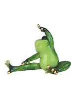 Fc Design "2-pc Gift Set" 4.75"W Frog Doing Yoga Head to Knee Pose Statue Funny Animal Figurine Statue Ornament Home Room Office Decor and Perfect Gif