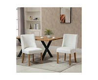Slickblue Set of 2 Modern Nailhead Diamond Stitch Upholstered Dining Chairs