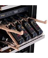 Newair Estate 24 inch 160 Bottle Wine Fridge Dual Zone in Stainless Steel
