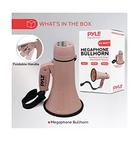 Pyle Portable Megaphone with Siren, 20 Watt Power, Aux Input for MP3, Automatic Siren, Lightweight