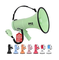 Pyle 50-Watt Portable Megaphone with Siren, MP3 Input, Automatic Siren, Shoulder Strap