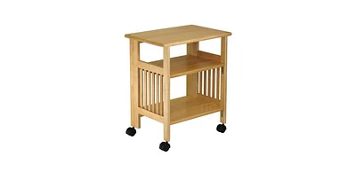 Slickblue 3-Shelf Folding Wood Printer Stand Cart in with Lockable Casters