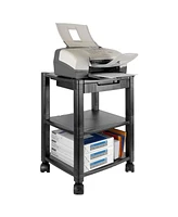 Slickblue 3-Shelf Mobile Printer Stand with Organizer Drawer