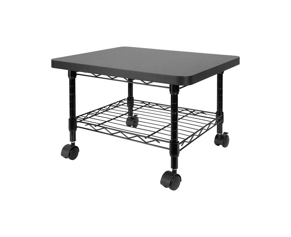 Slickblue Multipurpose Metal 2-Tier Mobile Under Desk Printer Stand Cart w/ Casters