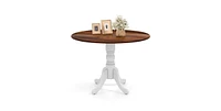 Solid Wood Round Kitchen Dining Table with Legs and Top