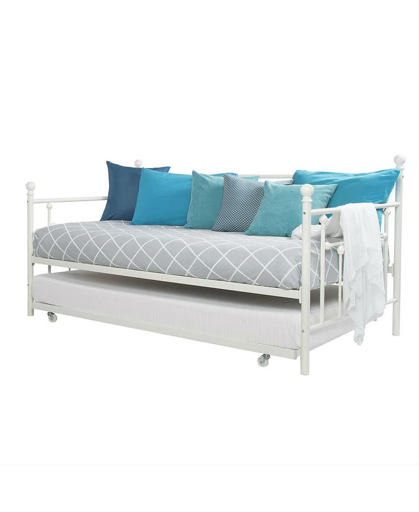 Slickblue Metal Daybed Frame with Roll-Out Trundle Bed for Extra Sleeping Space