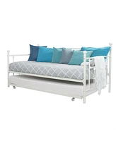 Slickblue Metal Daybed Frame with Roll-Out Trundle Bed for Extra Sleeping Space