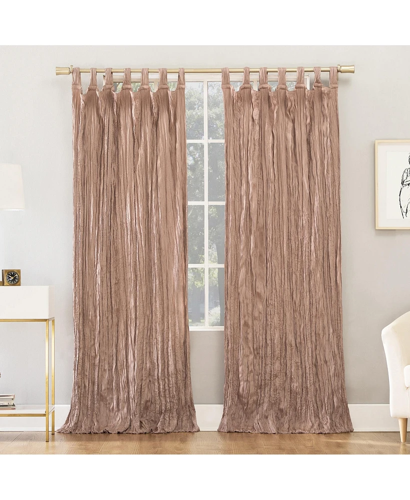 No. 918 Odelia Distressed Velvet Semi-Sheer Tab Top Curtain Panel