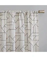 Jigsaw Embroidery Linen Blend Curtain