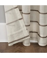 Clean Window Twill Stripe Anti-Dust Linen Blend Sheer Curtain Panel