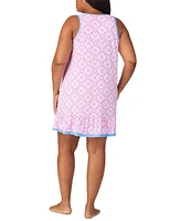Ellen Tracy Plus Printed Ruffled-Hem Nightgown