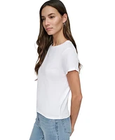 Dkny Jeans Women's New York Stack Patch Logo Baby T-Shirt - WHT