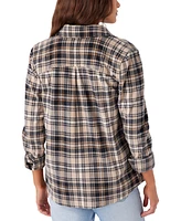 O'Neill Juniors' Zuma Button-Front Plaid Sleeve Shirt