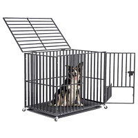 Bingopaw Heavy Duty Dog Cage Metal Pet Dog Crate 3 Doors Kennel Playpen