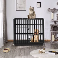 Bingopaw Xl Size Heavy Duty Dog Cage Pet Dog Crate Kennel Playpen Lockable Wheels