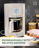 Willow Kitchen 12 Cup Coffee Maker – Programmable Brewing Options with Timer, Beautiful Design, Glass Pot