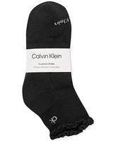 Calvin Klein Women's 3-Pk. Ruffled Quarter Performance Socks