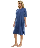 Roudelain Women's Printed Short-Sleeve Sleepshirt