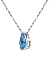 Amethyst Pear Solitaire 18" Pendant Necklace (2-1/2 ct. t.w.) 14k White Gold, 16" + 2" extender (Also Blue Topaz, Citrine, & Garnet)
