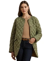 Lauren Ralph Women's Button-Front Collarless Coat