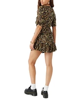 O'Neill Juniors' Jorgie Faux-Wrap Short-Sleeve Mini Dress