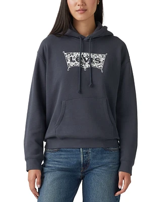 Levi's Women's Graphic Drawstring Pouch-Pocket Hoodie