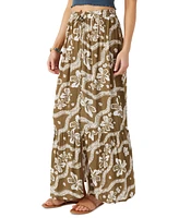 O'Neill Juniors' Blaine Printed Button-Front Maxi Skirt