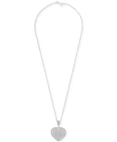 Diamond Heart Halo Cluster 18" Pendant Necklace (3/4 ct. t.w.) in Sterling Silver, Exclusively at Macy's