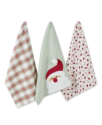 Design Imports Assorted Santa Dishtowel, Set of 3