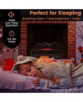 Gymax 26 Inches Infrared Quartz Electric Fireplace Log Heater with Realistic Pinewood