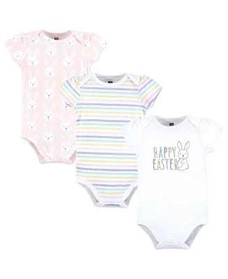 Hudson Baby Girls Cotton Bodysuits, Easter Bunny Pink, Preemie