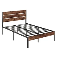 Slickblue Modern Farmhouse Platform Bed Frame - Rustic Style with Sleek