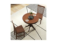 Slickblue 3-Piece Traditional Round Dining Table Set with 2 Chairs in Wood Finish