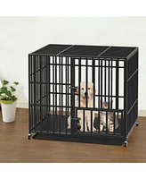 Bingopaw Xl Size Heavy Duty Dog Cage Pet Dog Crate Kennel Playpen Lockable Wheels