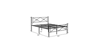 Slickblue Modern Metal Headboard & Footboard Platform Bed Frame