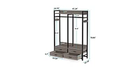 Slickblue Modern Garment Rack with Clothes Hanging Rod and 4 Storage Drawers Stylish and Organized