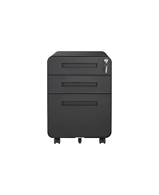 Boyel Living 3 Drawer Mobile File Cabinet Under Desk Office Versatile Storage Cabinet for Legal/Letter/A4 Files