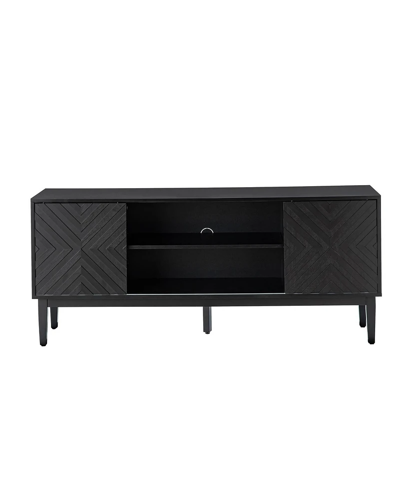 Hulala Home Edita Modern Tv Stand for TVs up to 65" with Adjustable Shelves