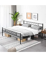 Slickblue Traditional Powder Coated Slatted Platform Bed