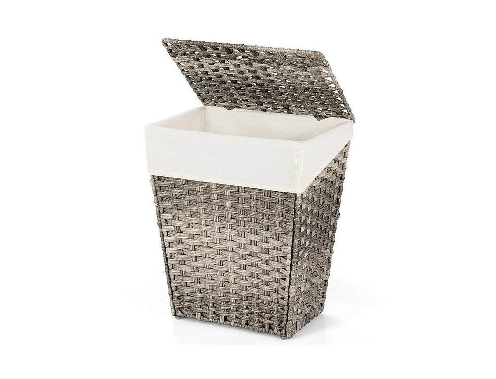 Slickblue Foldable Handwoven Laundry Basket Clothes Hamper for Convenient and Stylish Laundry Storage