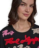 Karl Lagerfeld Paris Women's Embellished Logo T-Shirt