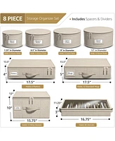 Sorbus 8 Piece Hard Shell Dinnerware Storage Cases - for Dinnerware, Mugs