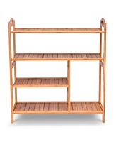 Gouun 4 Tiers Multifunction Bamboo Storage Shoe Rack for Entryway Hallway