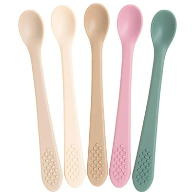 Sperric Toddler Spoons Spoons First Stage - Silicone Spoon For Self Feeding - First Stage Feeding Spoon Set Gum Friendly