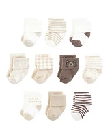 Touched by Nature Baby Boys Organic Cotton Socks, Brown Bear, Months