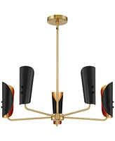 Possini Euro Design Finn 25" Mid Century Modern Pendant Chandelier Ceiling Light Fixture Dining Room Over Table Kitchen Island Foyer Hanging 5-Light B