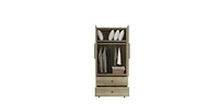 Slickblue Mid-Century 2-Door Armoire Wardrobe Cabinet for Stylish Storage and Bedroom Organization