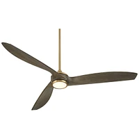 Casa Vieja 60" La Jolla Surf Soft Brass Led Ceiling Fan with Remote